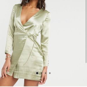 ASOS DESIGN wrap mini dress.